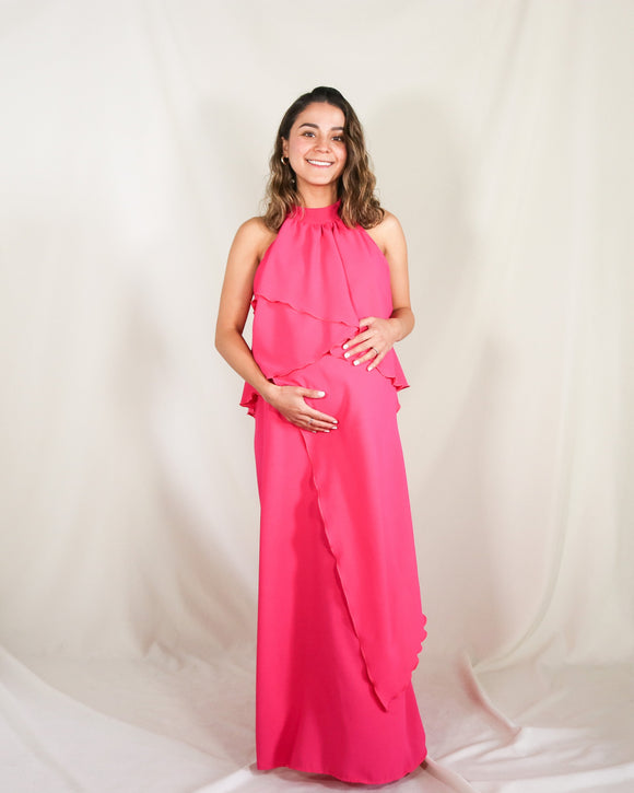 Vestido Ariel de maternidad y lactancia rosa barbie cey