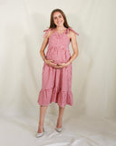 Vestido de maternidad y lactancia Rubi, cuadros rojos