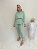 Pants de lactancia verde rombos