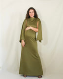 Vestido de maternidad Carola 2 mangas, verde olivo