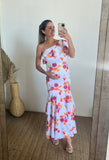 Vestido de maternidad Regina ,flores naranjas
