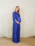 Vestido de maternidad, Nicole azul rey corrugado