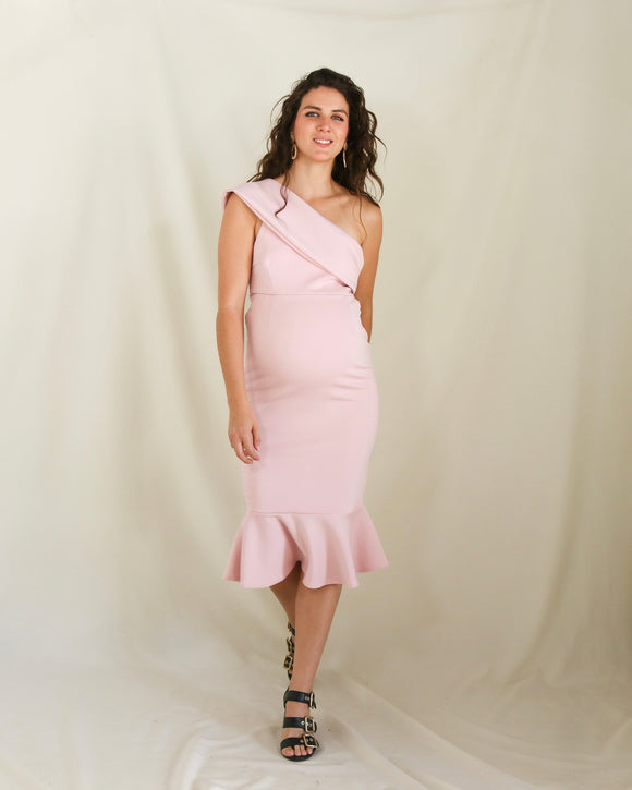 Vestido maternidad, María José rosa claro neopreno