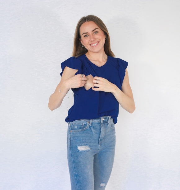 Blusa lactancia Andy, azul marina