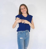 Blusa lactancia Andy, azul marina