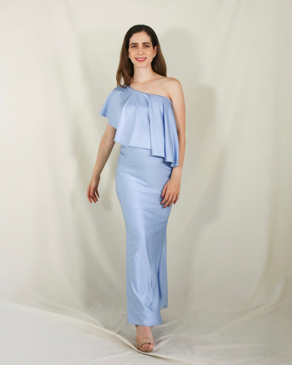 Vestido de maternidad, martina azul brilloso