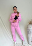 Sudadera de lactancia Gloria rosa rombos M
