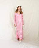 Vestido de maternidad sesión, Ritta rosa brilloso intenso