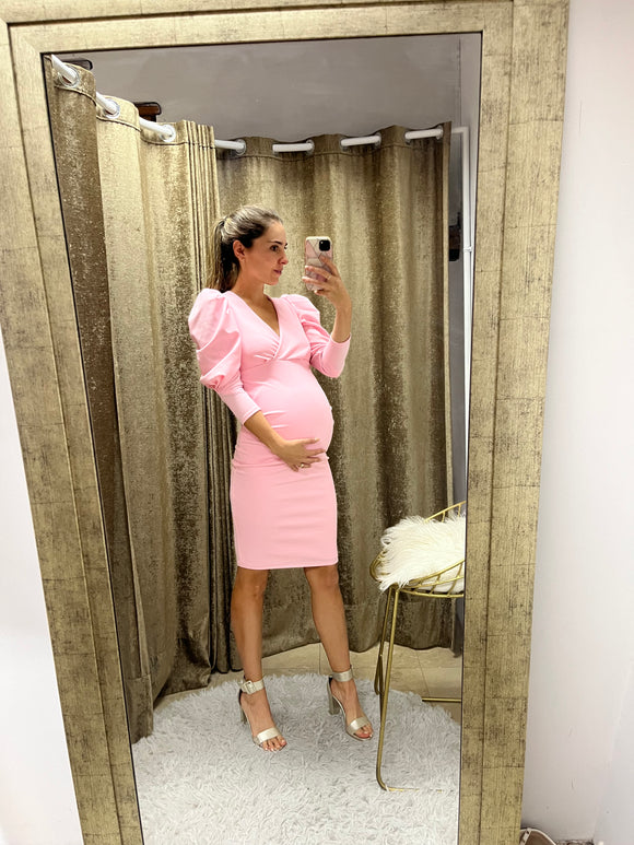 Vestido maternidad Yuridia rosa claro