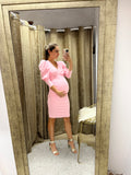Vestido maternidad Yuridia rosa claro