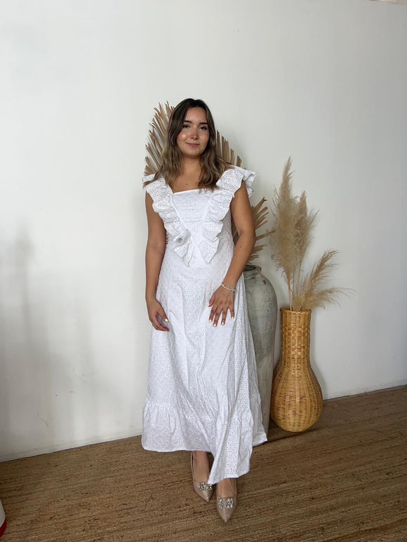 Vestido Osiris de maternidad y lactancia blanco encaje