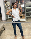 Blusa de lactancia, blanca Liz