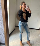 Blusa de lactancia Ruth, negra