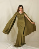 Vestido de maternidad Eliana, verde olivo neopreno