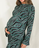 Conjunto de maternidad Mayte, verde corrugado