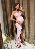 Vestido de maternidad Ines, rosa claro neopreno