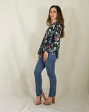Blusa de lactancia, Ruth negra flores blancas