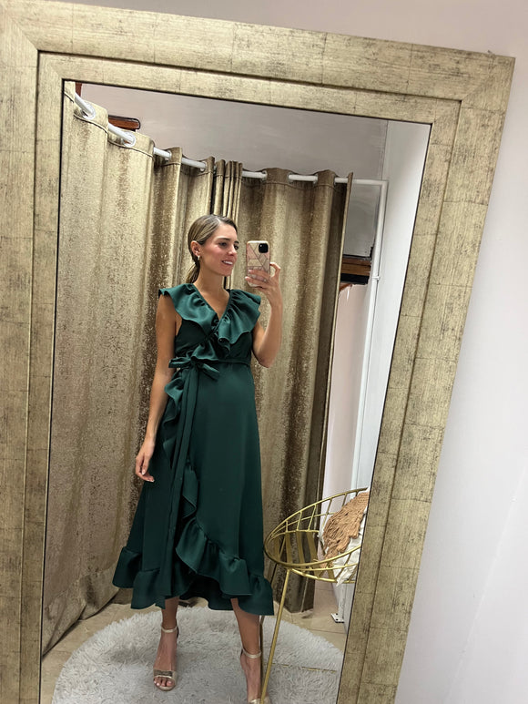Vestido de maternidad María Luisa, verde