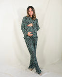 Conjunto de maternidad Mayte, verde corrugado