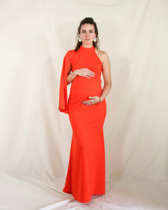 Vestido de maternidad Carola, naranja vértigo