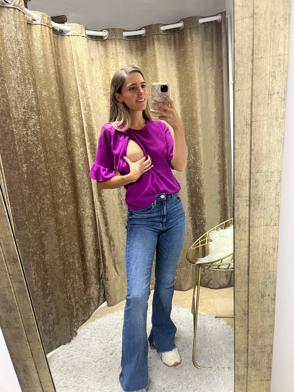 Blusa de lactancia Georgina, mulberry