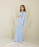 Vestido de maternidad Carola 2 mangas, azul neopreno