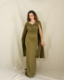 Vestido de maternidad Eliana, verde olivo neopreno
