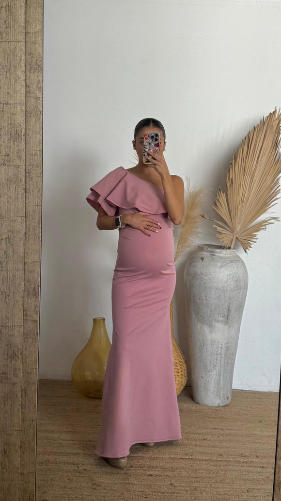 Vestido de maternidad Astrid, Rosa fuerte