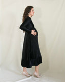 Vestido de maternidad, negro terciopelo rayas Gaby largo