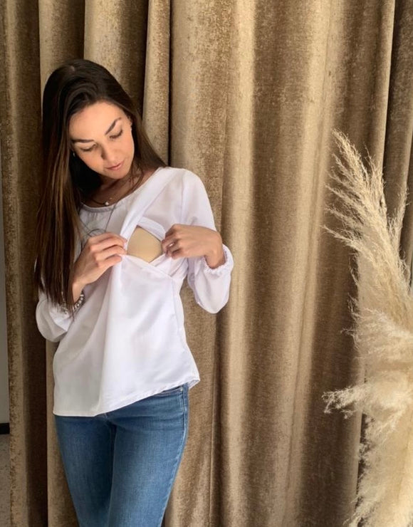 Blusa lactancia Daniela blanca