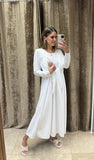 Vestido de maternidad y lactancia romina blanco largo