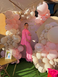 Vestido de maternidad Carola, rosa intenso brilloso