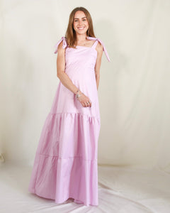 Vestido de maternidad Dalia rosa rayitas