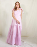 Vestido de maternidad Dalia rosa rayitas