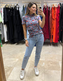 Blusa de algodón maternidad y lactancia , con cuello de tortuga
