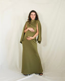Vestido de maternidad Carola 2 mangas, verde olivo