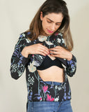 Blusa de lactancia, Ruth negra flores blancas