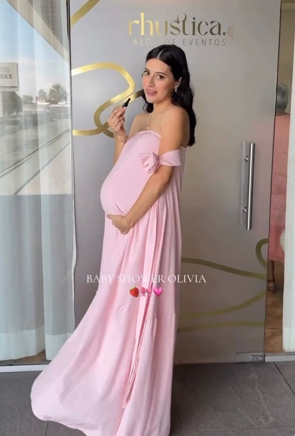 Vestido de maternidad Kalisi rosa claro