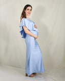 Vestido de maternidad, martina azul brilloso