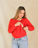 Blusa lactancia olanes roja cey