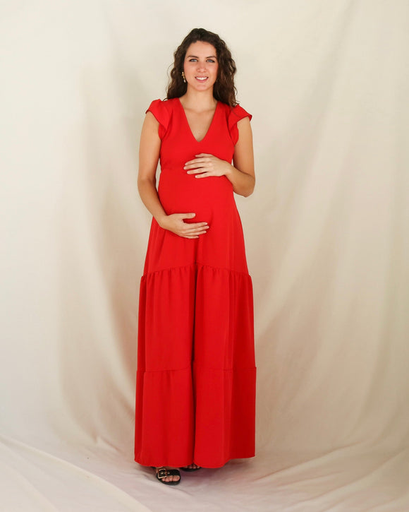 Vestido de maternidad Andrea/Dalia rojo