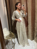 GDL/ Vestido de maternidad, Nicole dorado G y XG