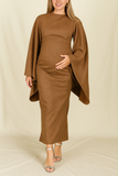 Vestido de maternidad Almendra, camel brillos
