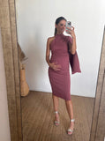 Vestido Carola, rosa quemado