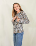 Blusa de lactancia Daniela, leopardo caliente