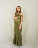 Vestido de maternidad Renata, verde olivo