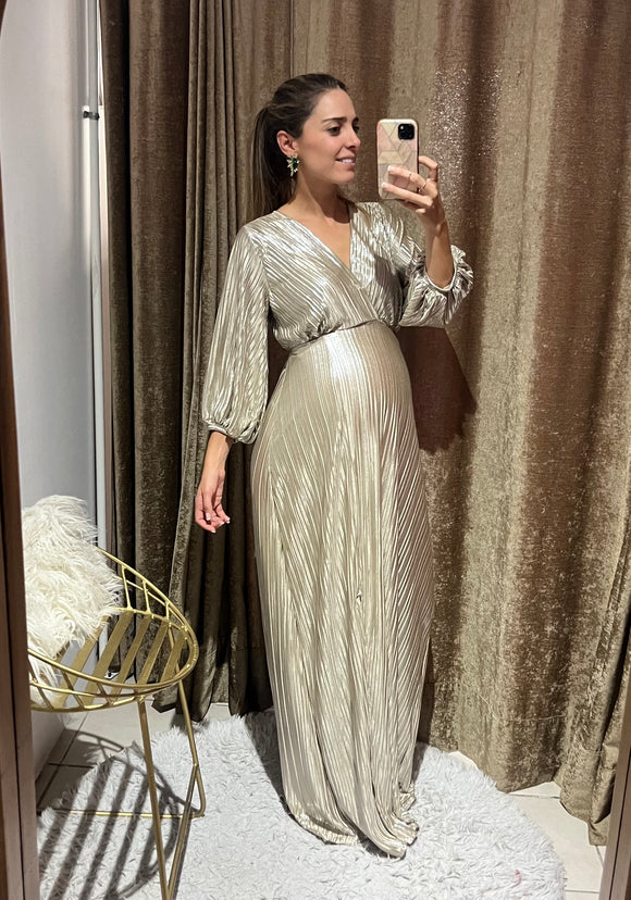 GDL/ Vestido de maternidad, Nicole dorado G y XG