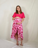 Vestido de Maternidad, Love Carlota rosa flores rosas