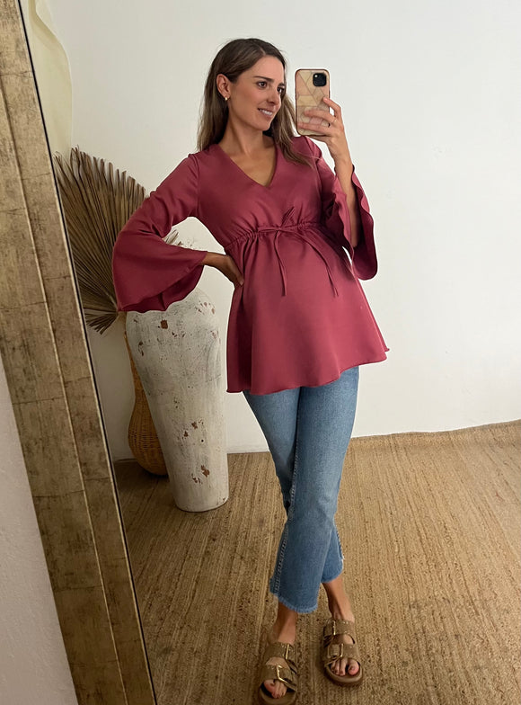 Blusa de maternidad, loretta rosa quemado
