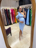 Vestido de maternidad, Ágata azul claro neopreno